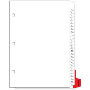 Alphabet Divider for Color-Code (A through Z With Mc & Specials)