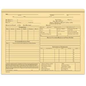 Body Shop Repair Order Jacket,  BUFF - Box of 500