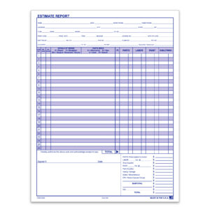 Body Shop Repair Estimate, Form 45 - Qty 100